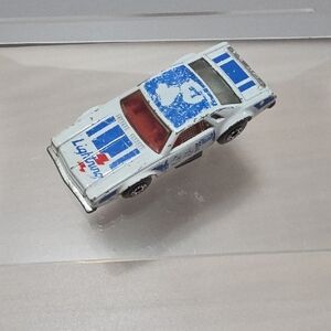 Lightning Blue and White Toy Race Car